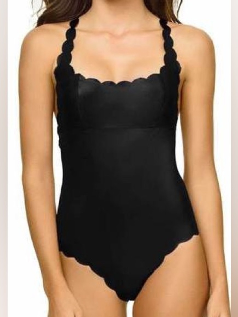 PilyQ Plume Black Reversible Wave Gwen Metallic One Piece Swimsuit NWT Large - Picture 3 of 10
